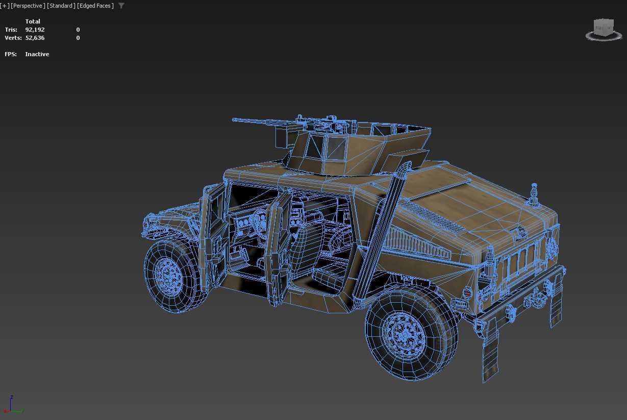 HMMWV Low-poly 3D model_9