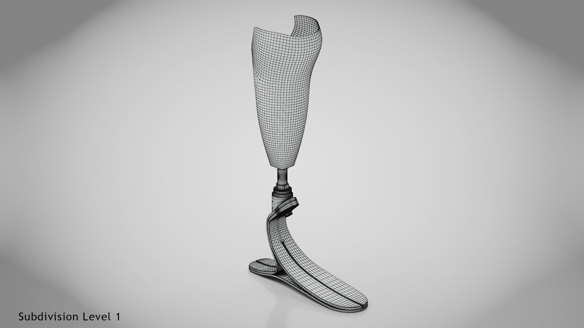 Below knee prosthetics 1 Low-poly 3D model_12