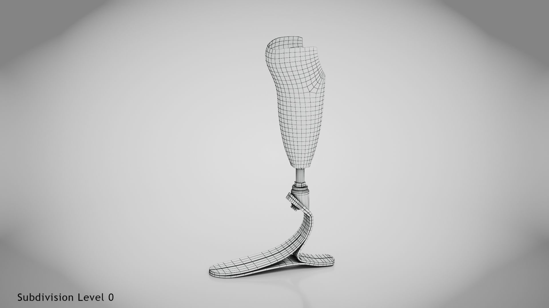 Below knee prosthetics 1 Low-poly 3D model_15