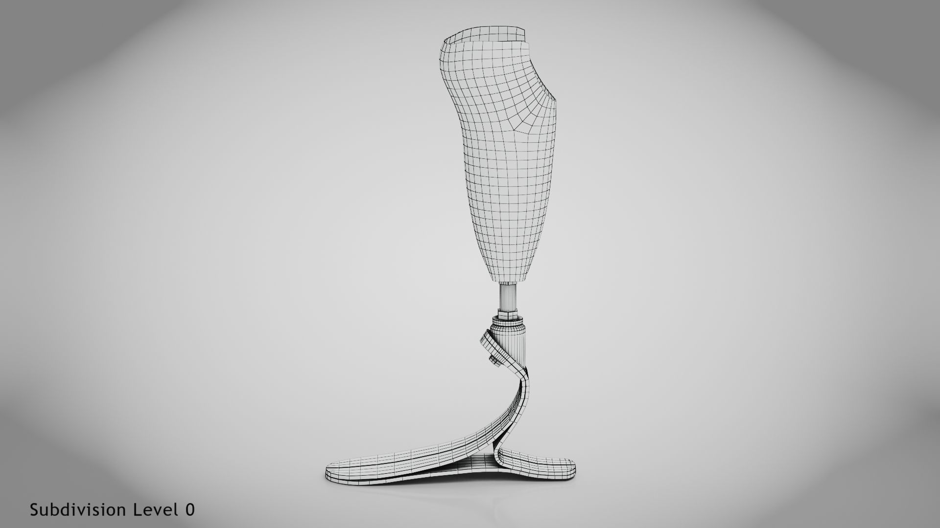 Below knee prosthetics 1 Low-poly 3D model_11