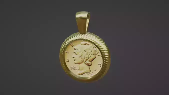 American gold dime coin frame mount 2016 