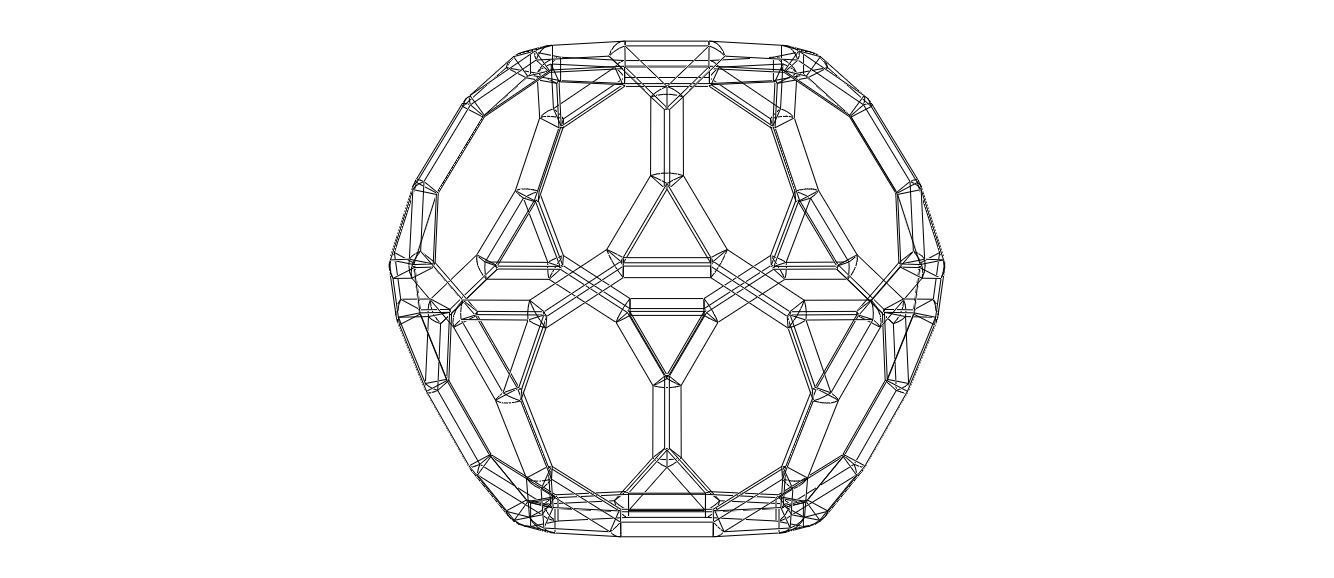 Wireframe Shape Truncated Dodecahedron 3D print model_24
