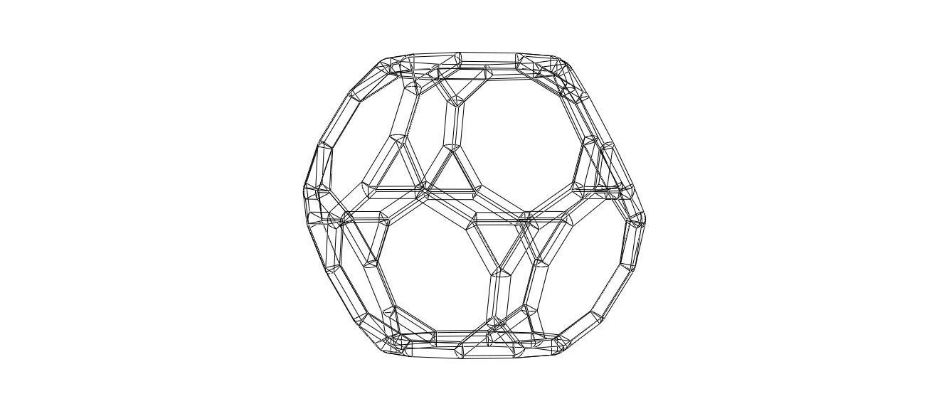 Wireframe Shape Truncated Dodecahedron 3D print model_36