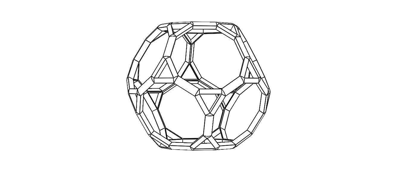 Wireframe Shape Truncated Dodecahedron 3D print model_34
