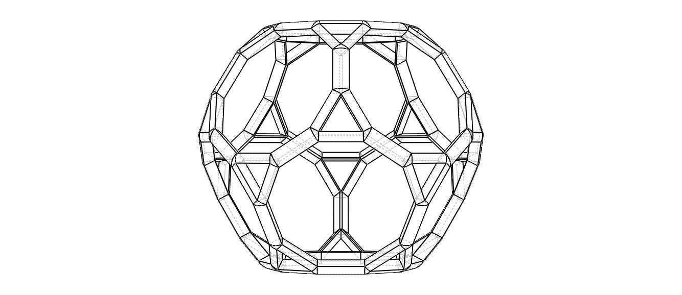 Wireframe Shape Truncated Dodecahedron 3D print model_23