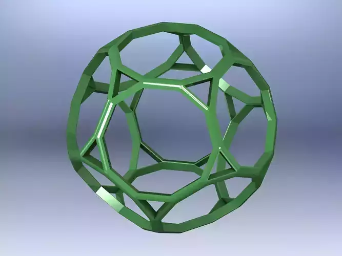 Wireframe Shape Truncated Dodecahedron 3D print model