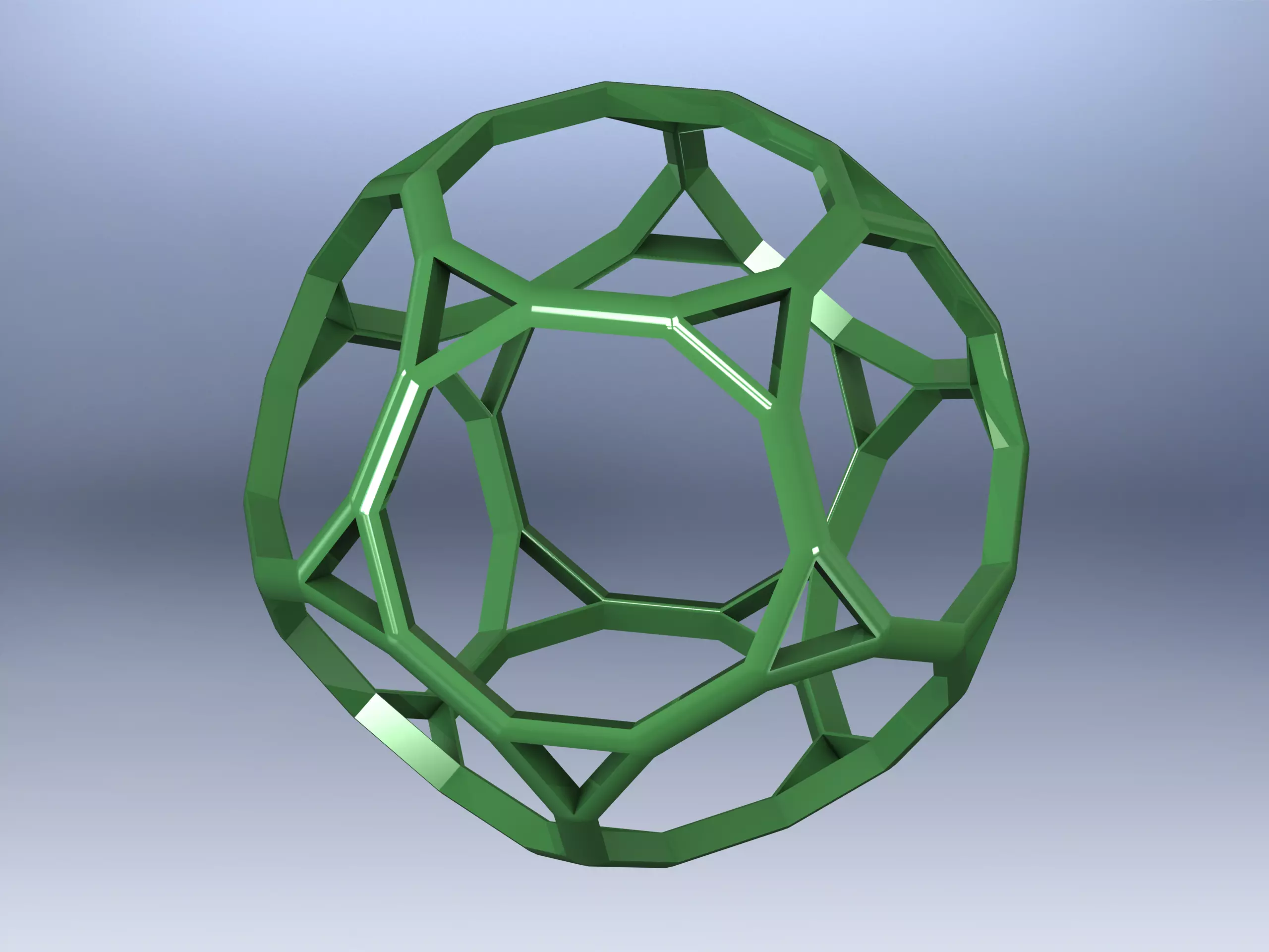 Wireframe Shape Truncated Dodecahedron 3D print model_0