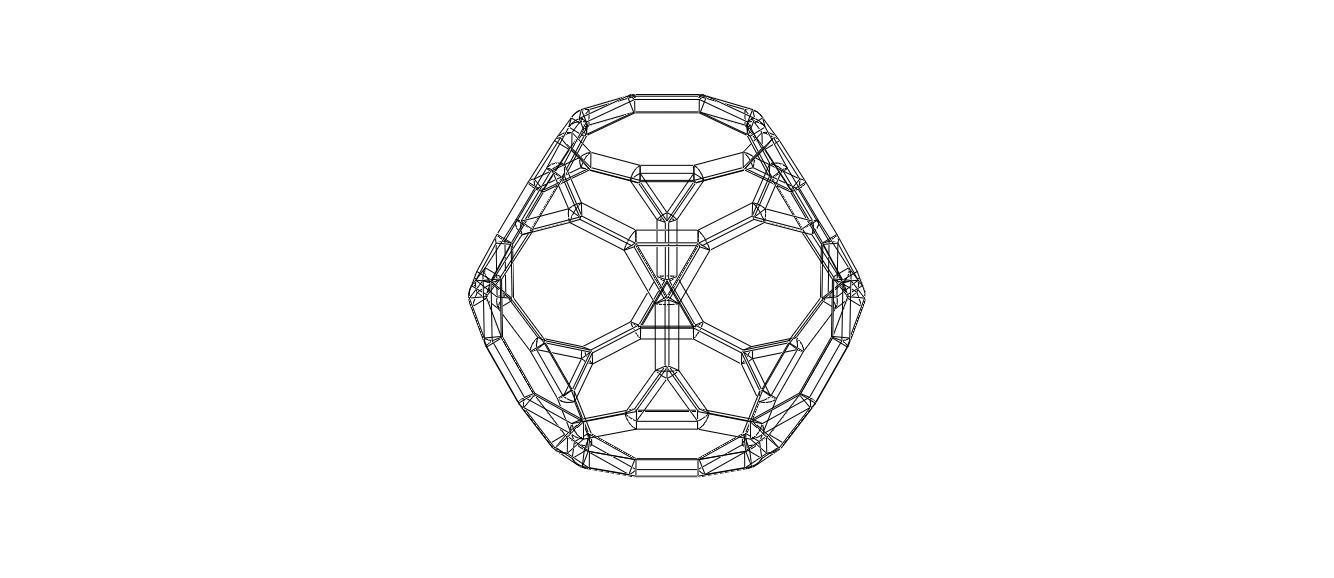 Wireframe Shape Truncated Dodecahedron 3D print model_20