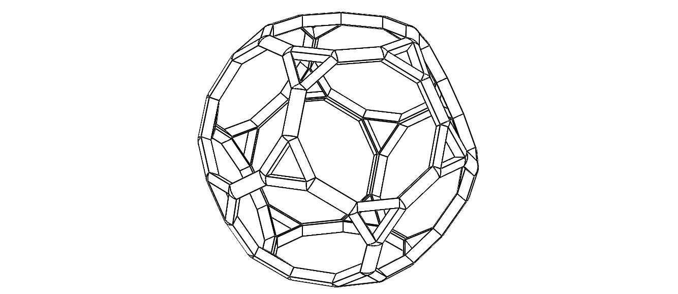 Wireframe Shape Truncated Dodecahedron 3D print model_2