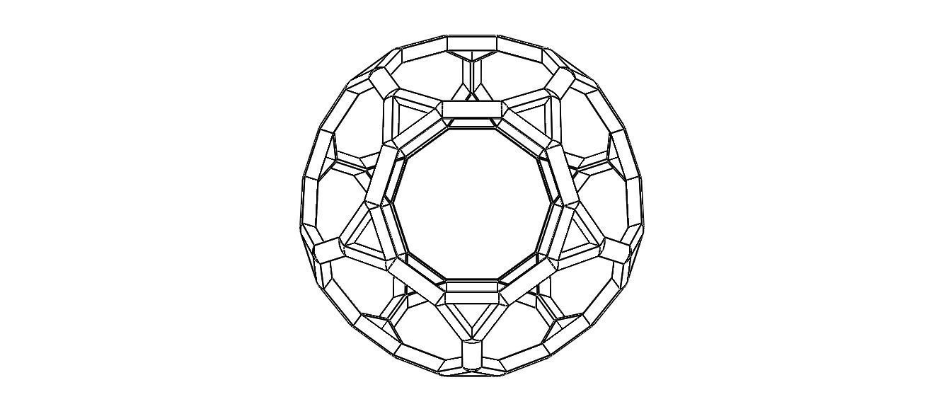 Wireframe Shape Truncated Dodecahedron 3D print model_14