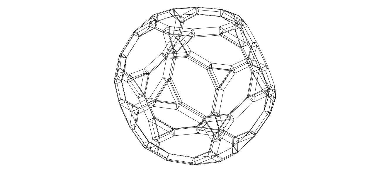 Wireframe Shape Truncated Dodecahedron 3D print model_4