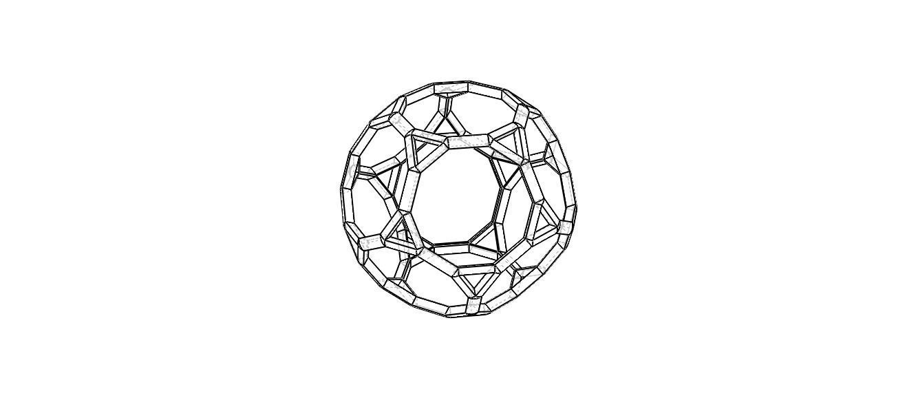 Wireframe Shape Truncated Dodecahedron 3D print model_11