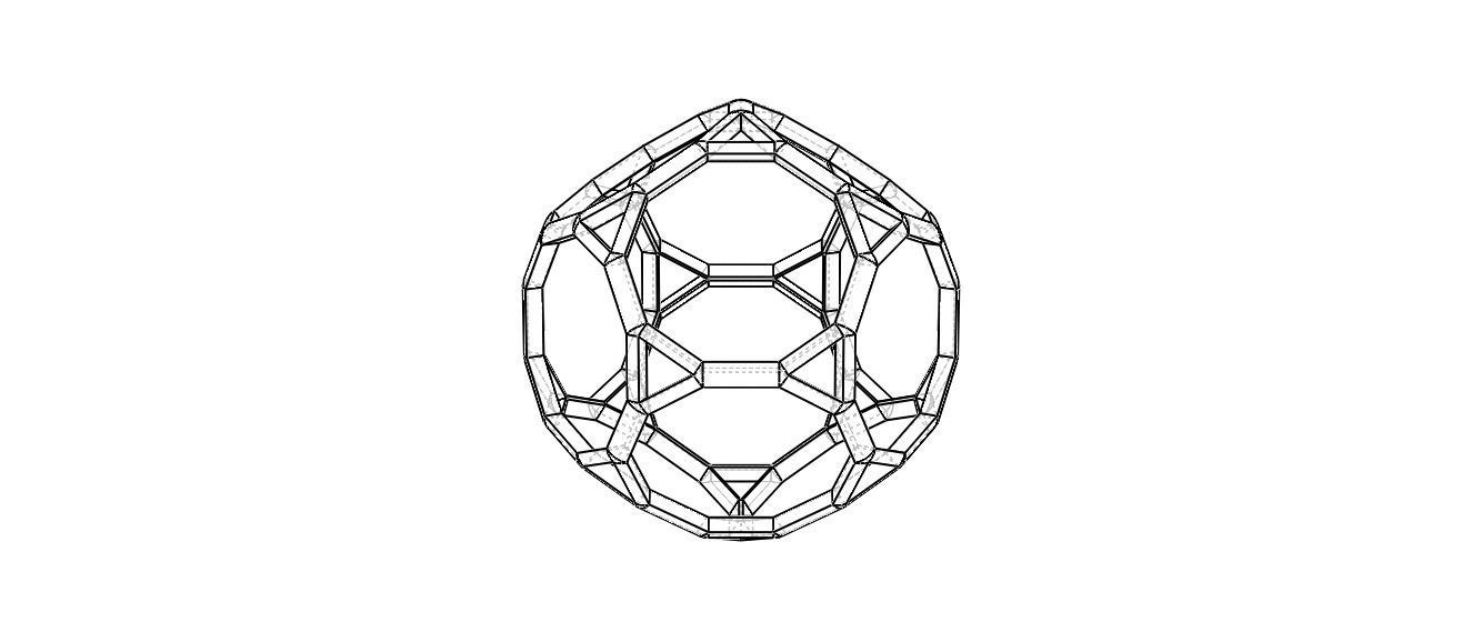 Wireframe Shape Truncated Dodecahedron 3D print model_27