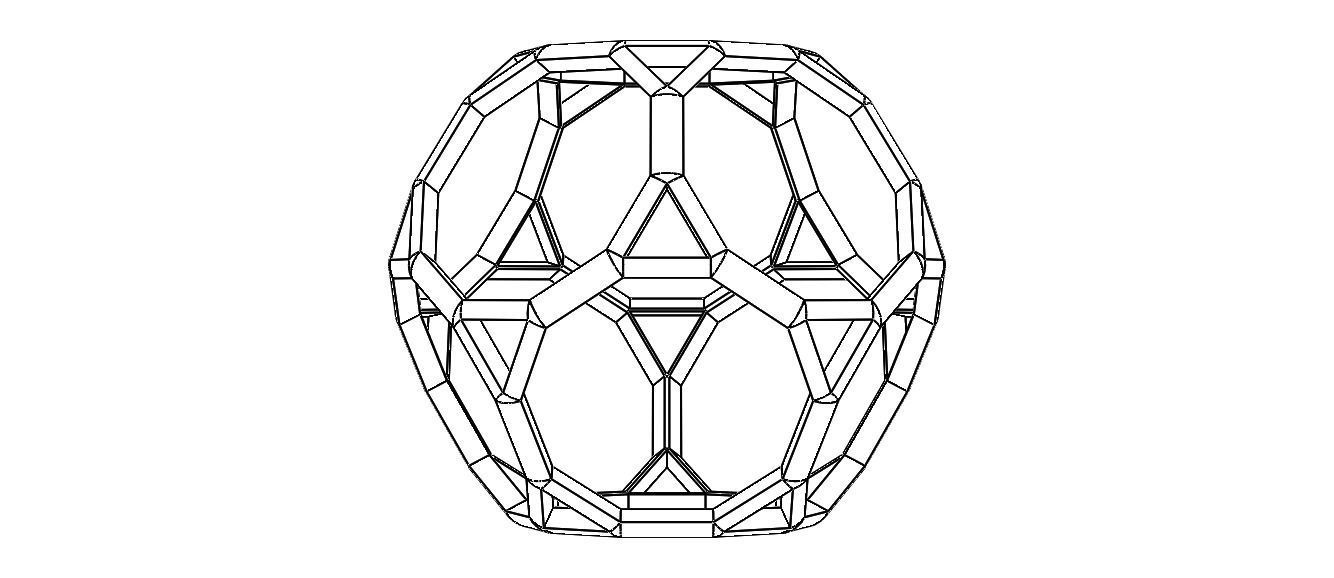 Wireframe Shape Truncated Dodecahedron 3D print model_22
