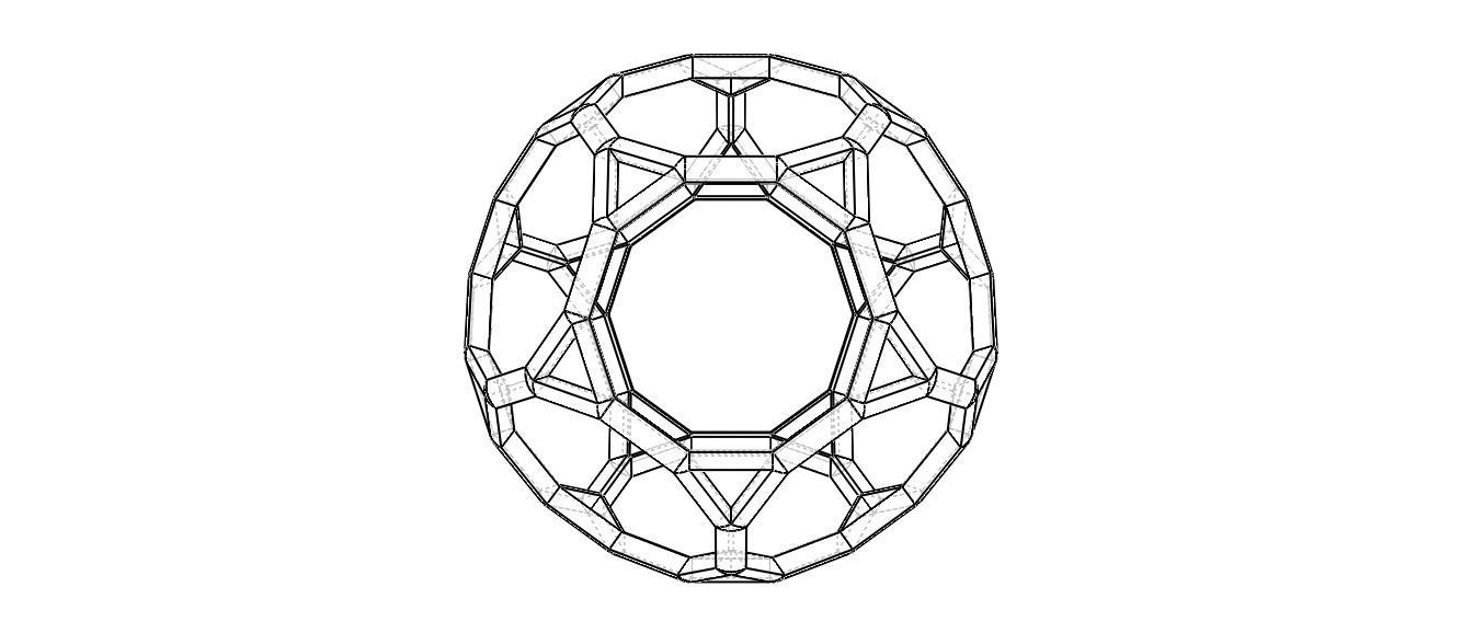 Wireframe Shape Truncated Dodecahedron 3D print model_31