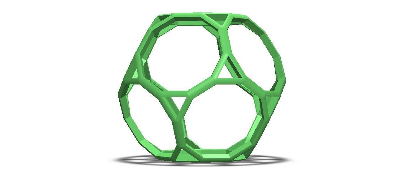 Wireframe Shape Truncated Dodecahedron 3D print model_41