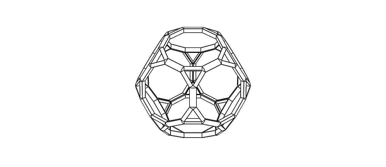 Wireframe Shape Truncated Dodecahedron 3D print model_18