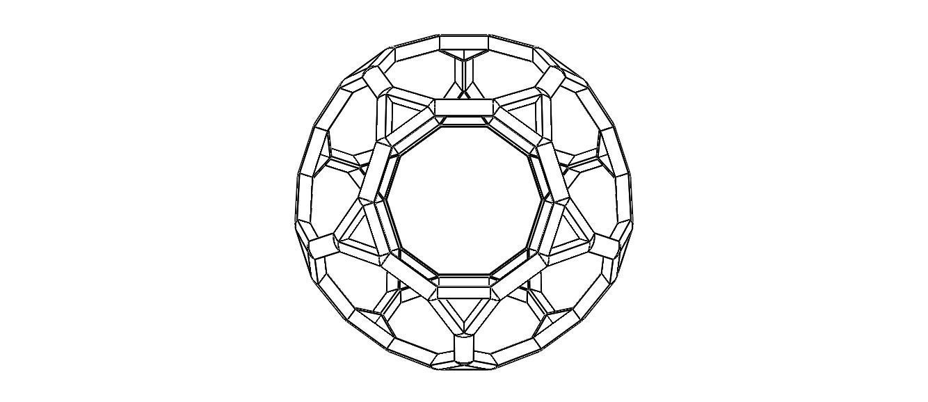 Wireframe Shape Truncated Dodecahedron 3D print model_30