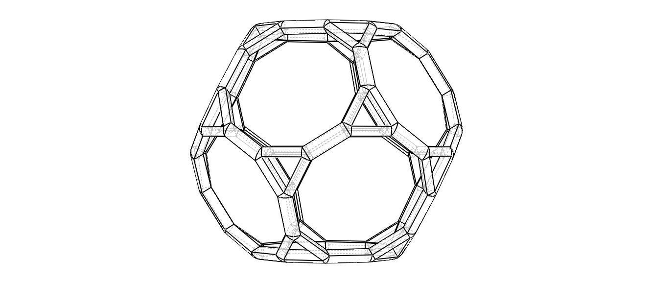 Wireframe Shape Truncated Dodecahedron 3D print model_39