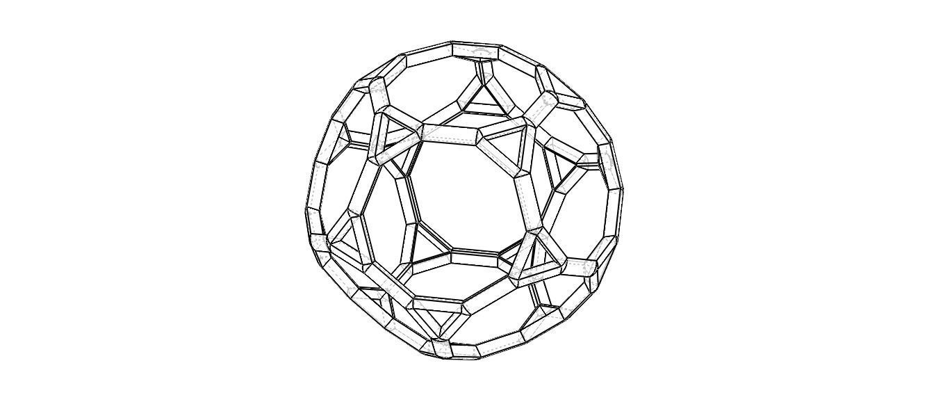Wireframe Shape Truncated Dodecahedron 3D print model_7