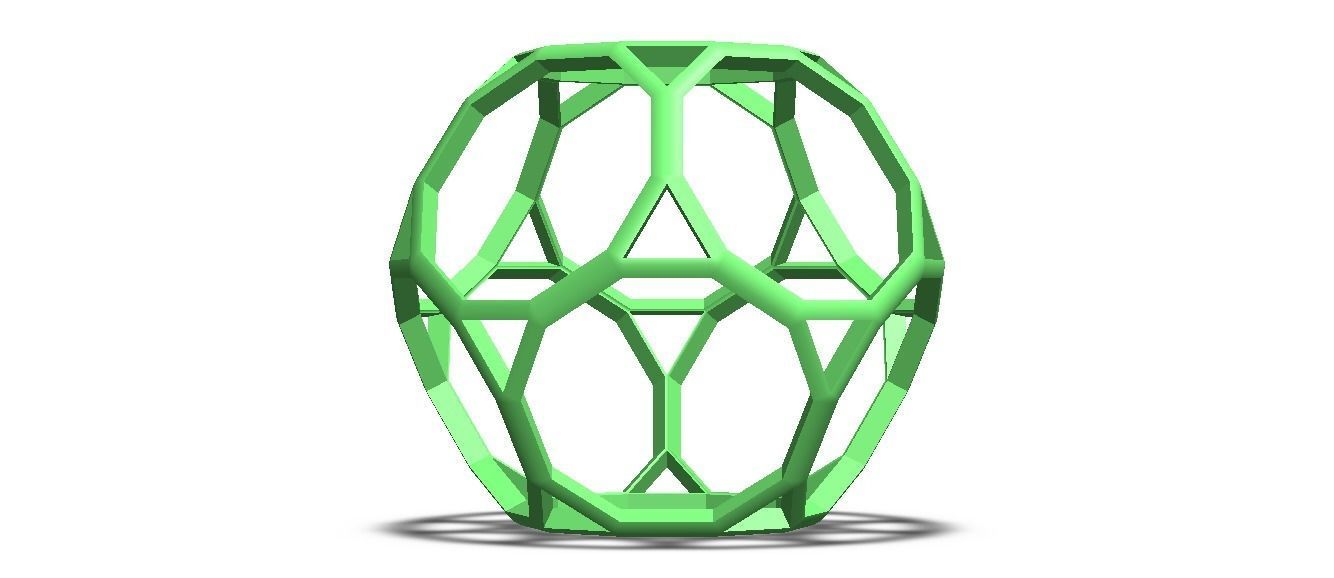 Wireframe Shape Truncated Dodecahedron 3D print model_25