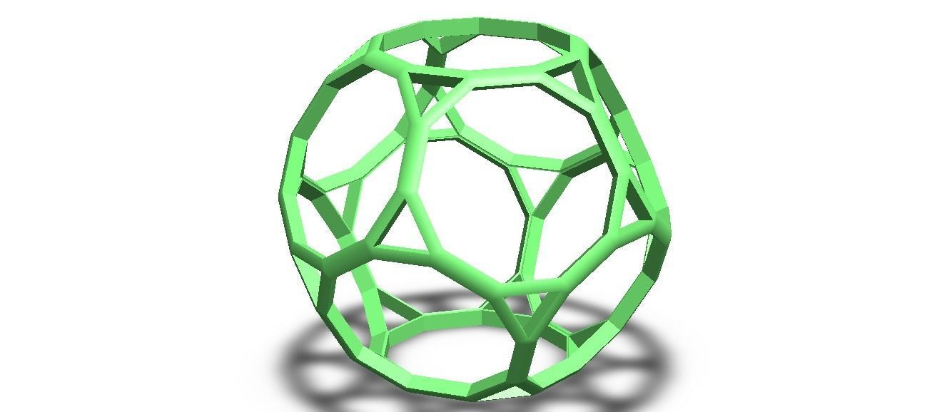 Wireframe Shape Truncated Dodecahedron 3D print model_5