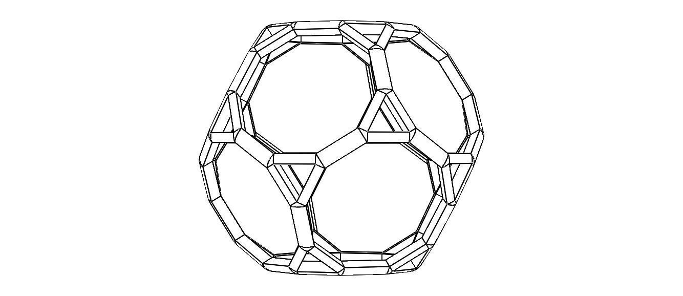 Wireframe Shape Truncated Dodecahedron 3D print model_38