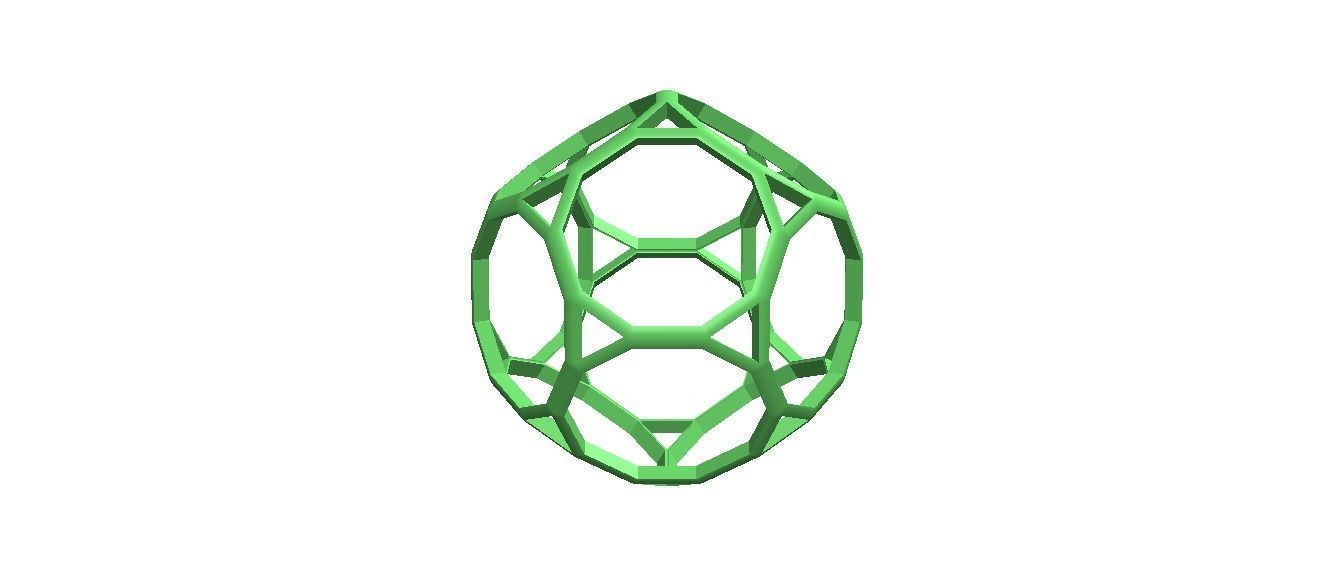 Wireframe Shape Truncated Dodecahedron 3D print model_29