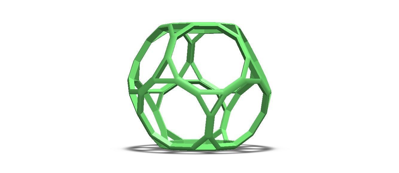 Wireframe Shape Truncated Dodecahedron 3D print model_37