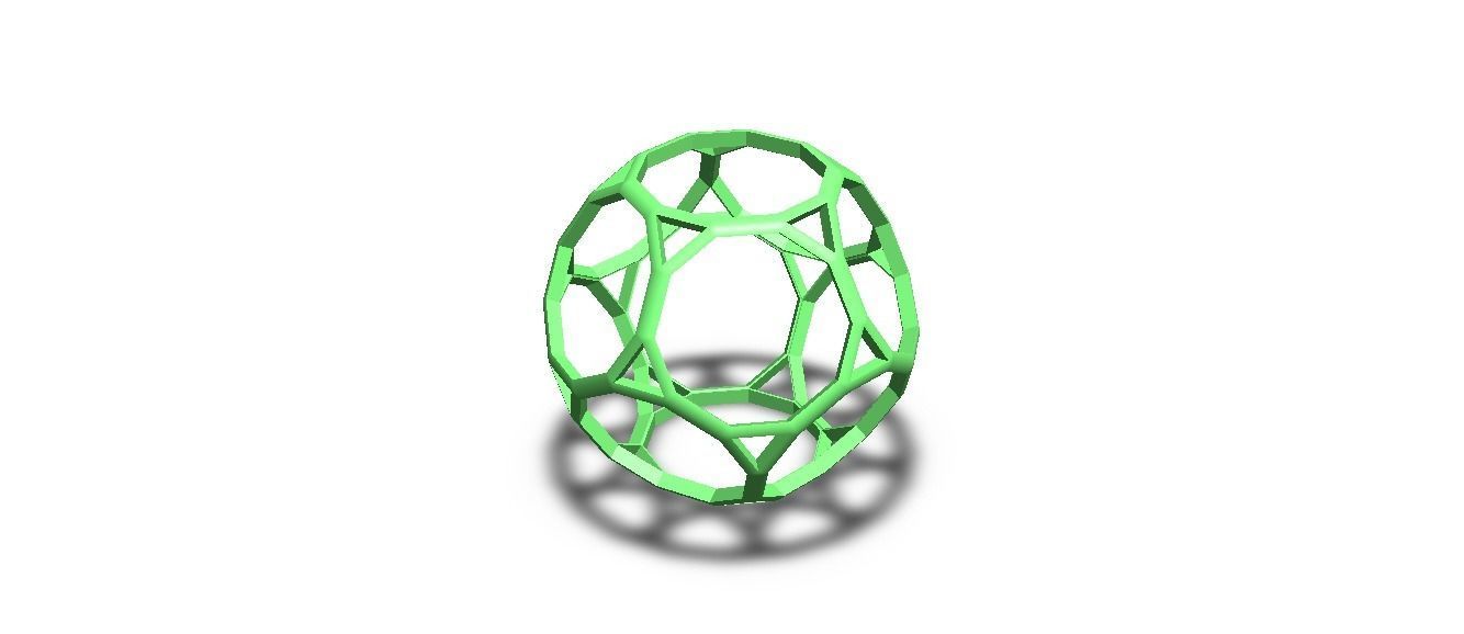 Wireframe Shape Truncated Dodecahedron 3D print model_13