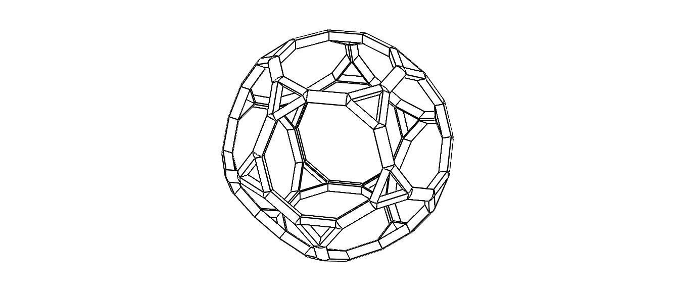 Wireframe Shape Truncated Dodecahedron 3D print model_6