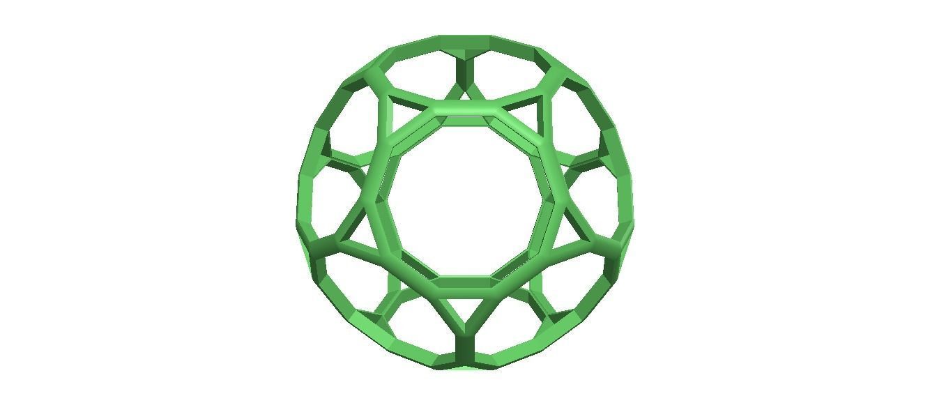 Wireframe Shape Truncated Dodecahedron 3D print model_33