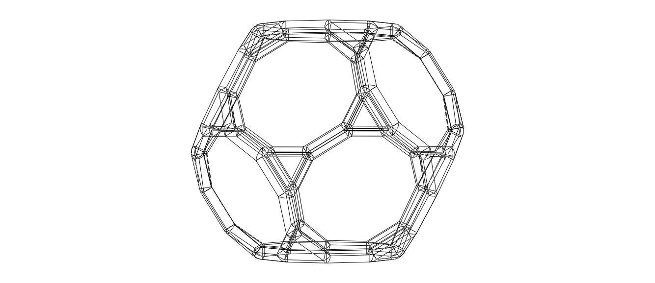Wireframe Shape Truncated Dodecahedron 3D print model_40