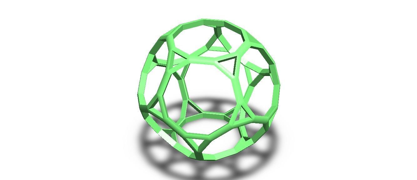 Wireframe Shape Truncated Dodecahedron 3D print model_9