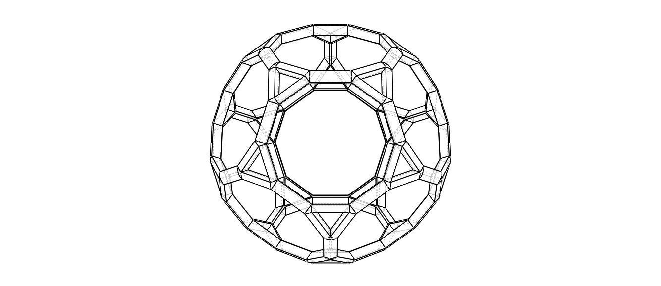 Wireframe Shape Truncated Dodecahedron 3D print model_15