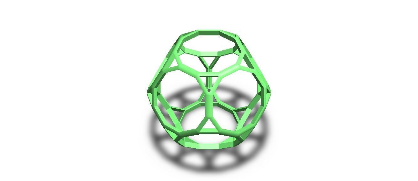 Wireframe Shape Truncated Dodecahedron 3D print model_21
