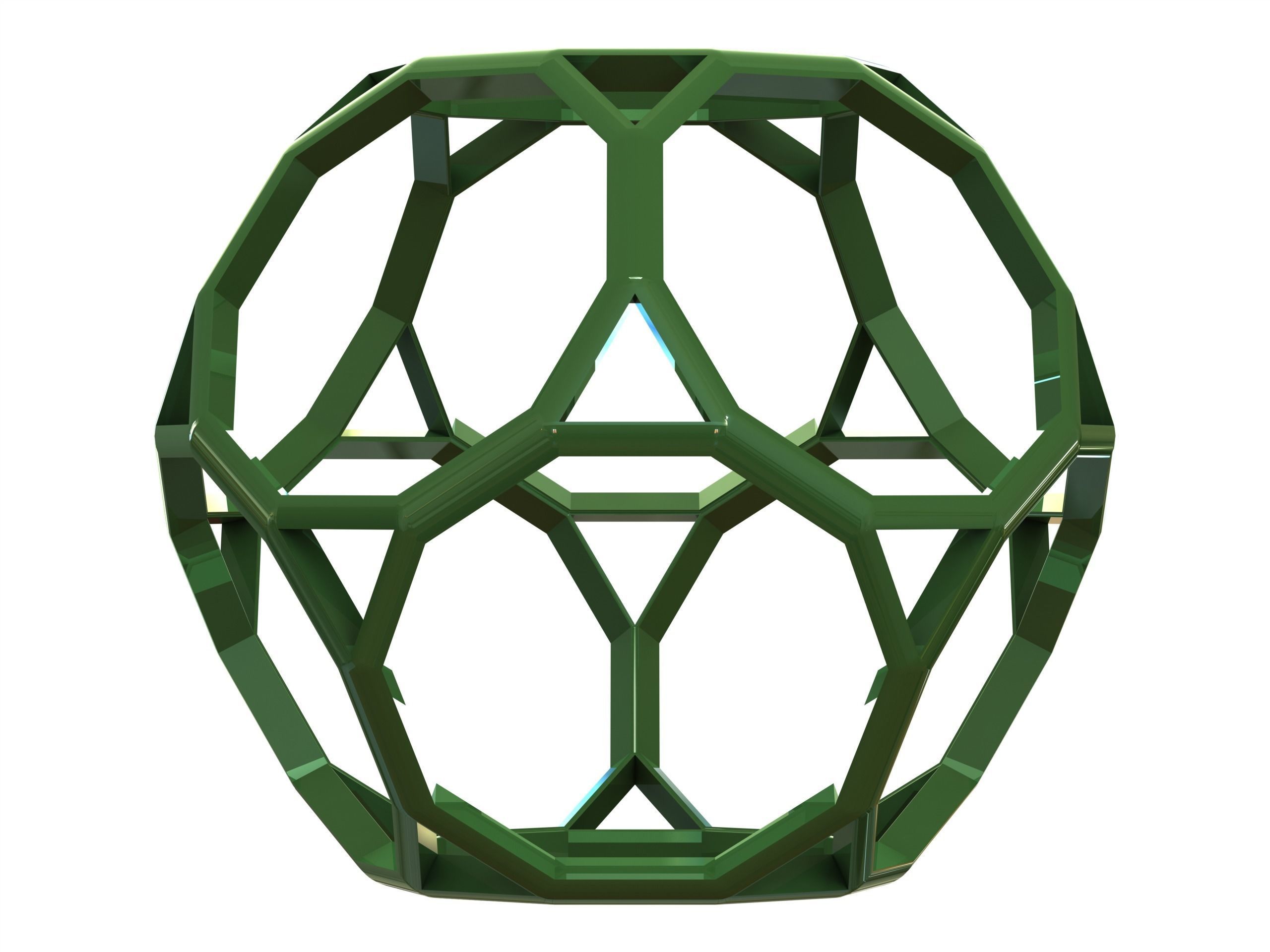 Wireframe Shape Truncated Dodecahedron 3D print model_1