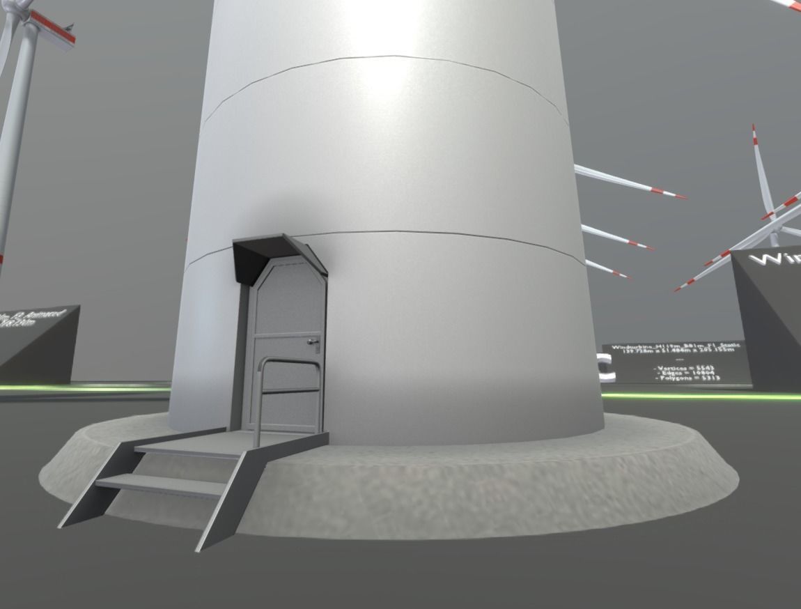 Windturbine H114m - H119m - H138m and Canyon Windfarm Scene 3D Model Collection_16