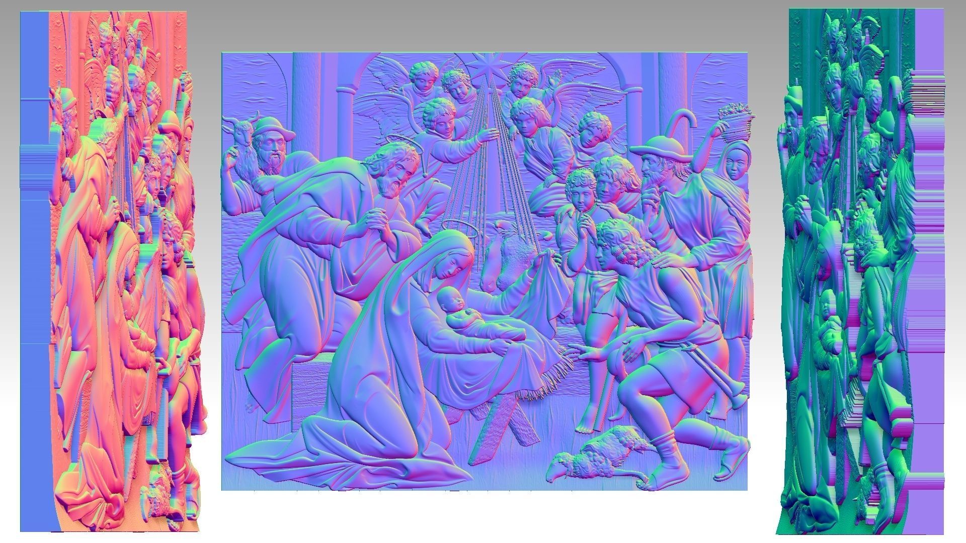 Christmas Child Jesus Virgin Mary Saint Joseph Noel Relief 2 3D print model_11