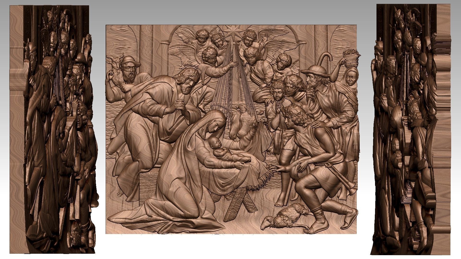 Christmas Child Jesus Virgin Mary Saint Joseph Noel Relief 2 3D print model_10