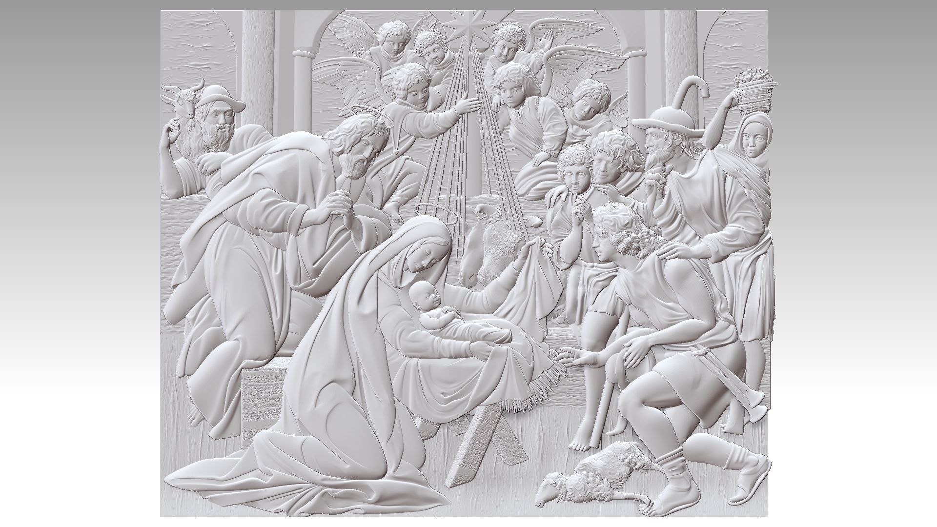 Christmas Child Jesus Virgin Mary Saint Joseph Noel Relief 2 3D print model_12