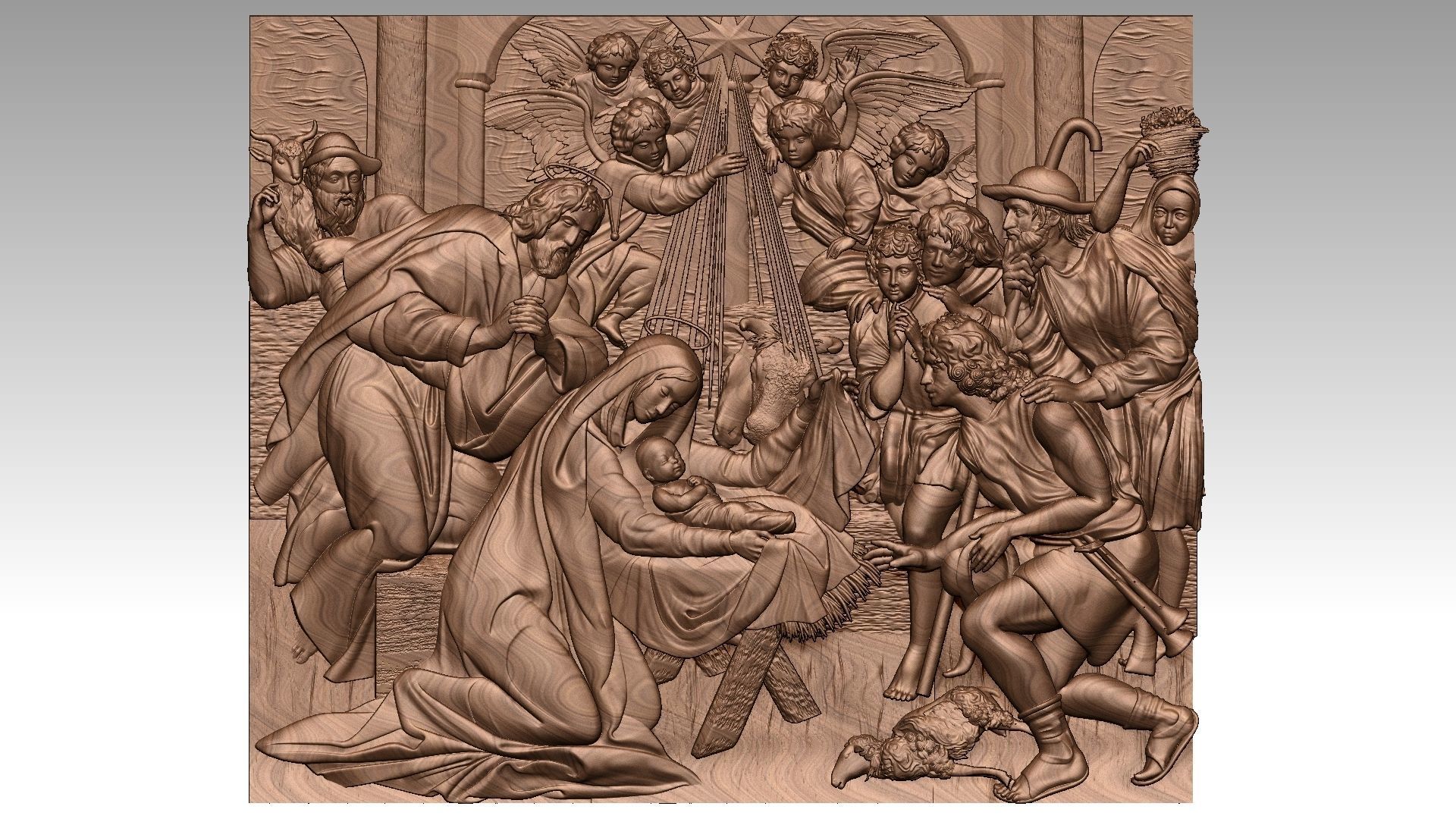 Christmas Child Jesus Virgin Mary Saint Joseph Noel Relief 2 3D print model_14