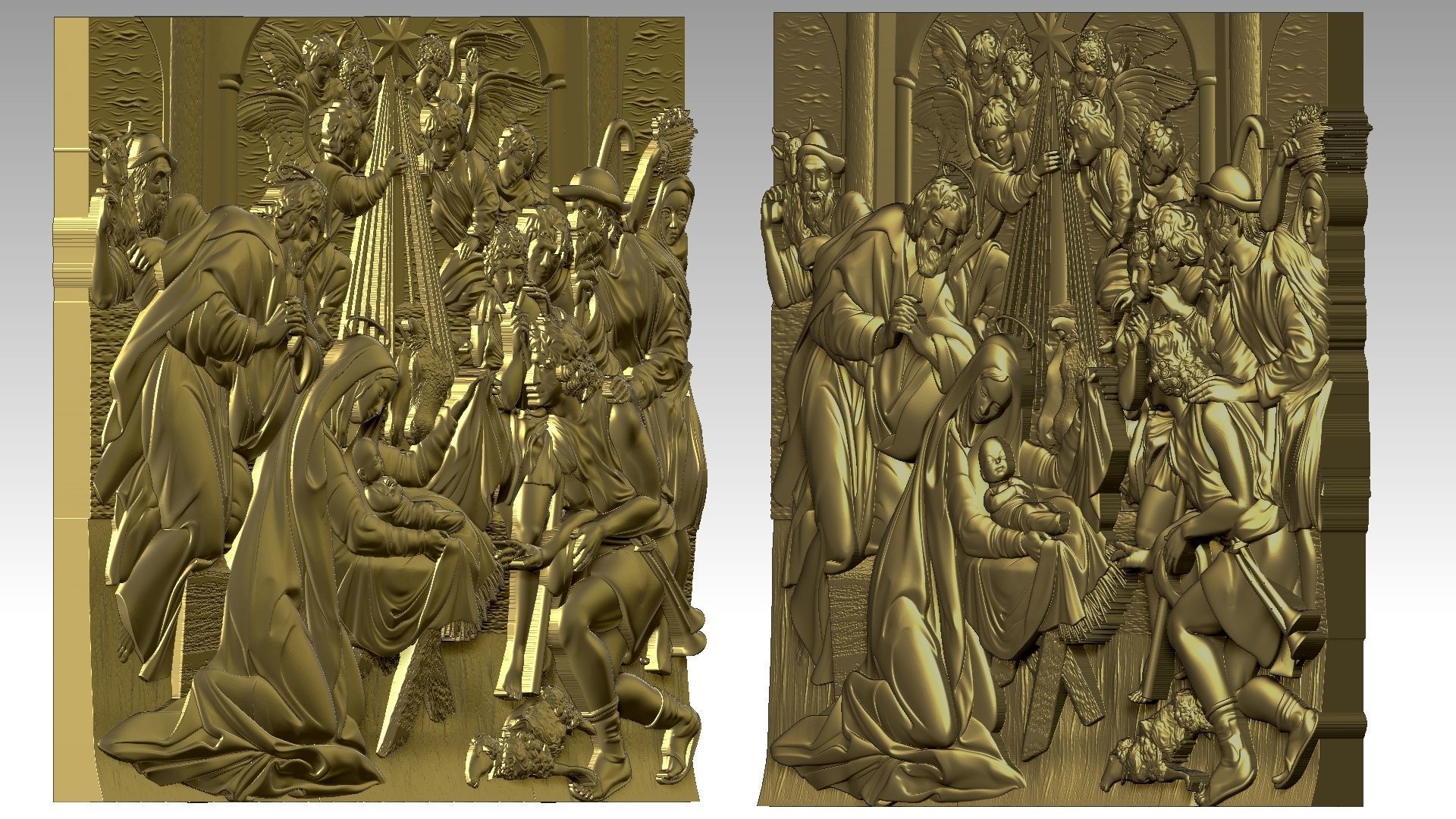 Christmas Child Jesus Virgin Mary Saint Joseph Noel Relief 2 3D print model_6