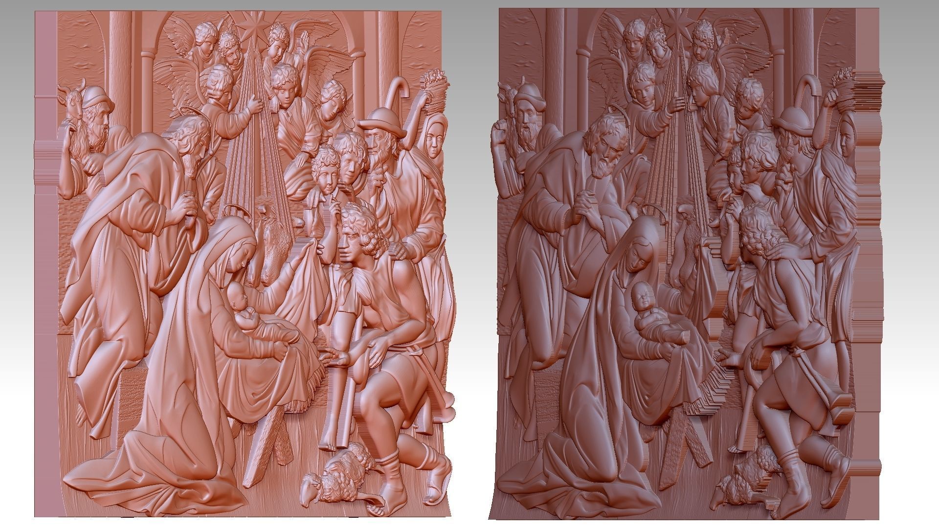 Christmas Child Jesus Virgin Mary Saint Joseph Noel Relief 2 3D print model_2