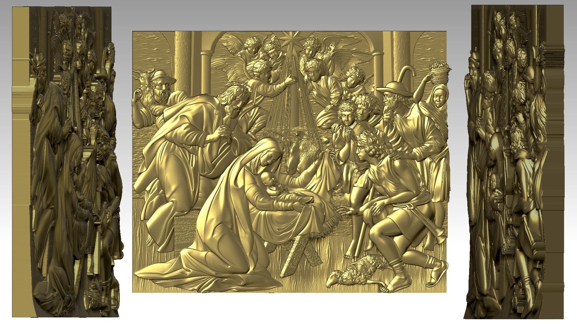 Christmas Child Jesus Virgin Mary Saint Joseph Noel Relief 2 3D print model_7