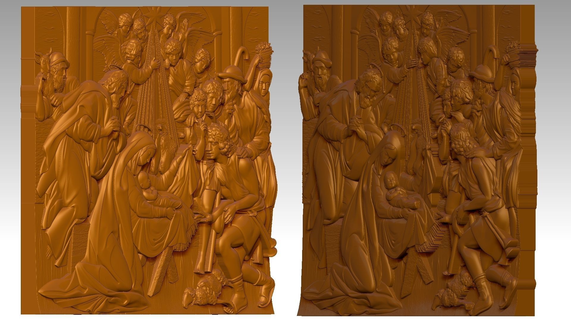 Christmas Child Jesus Virgin Mary Saint Joseph Noel Relief 2 3D print model_3