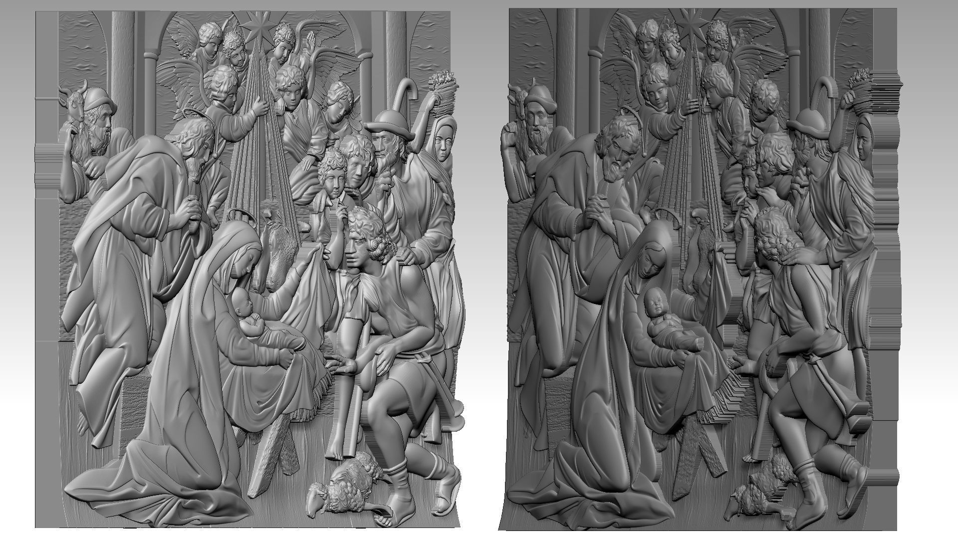 Christmas Child Jesus Virgin Mary Saint Joseph Noel Relief 2 3D print model_18