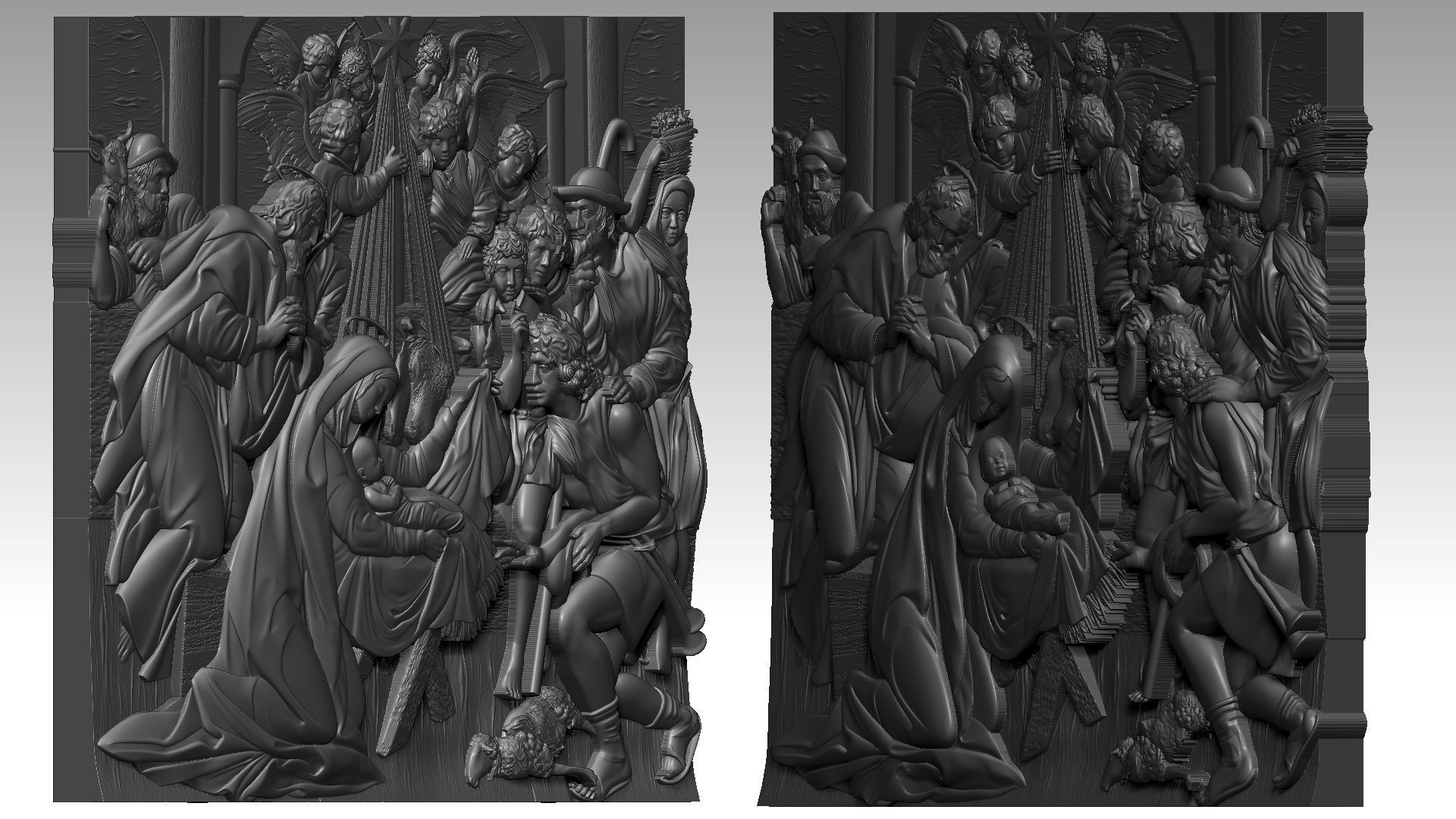 Christmas Child Jesus Virgin Mary Saint Joseph Noel Relief 2 3D print model_5