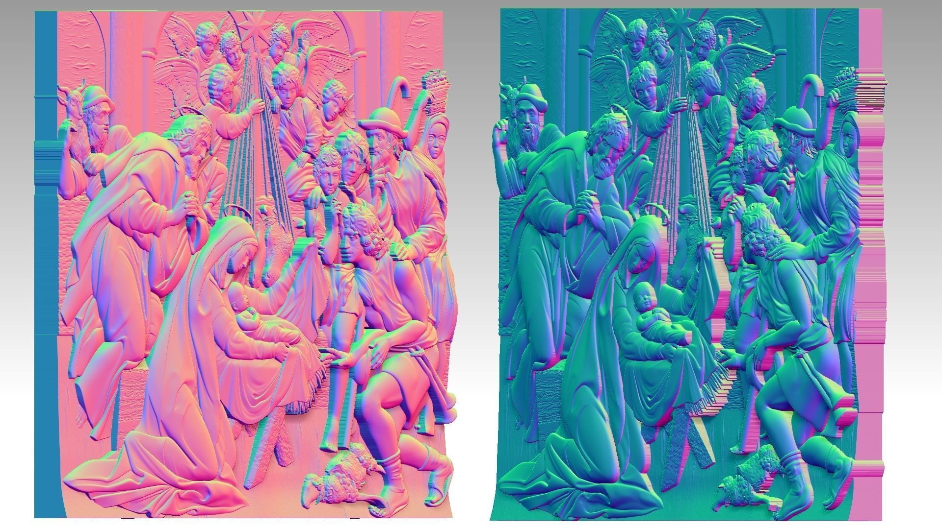 Christmas Child Jesus Virgin Mary Saint Joseph Noel Relief 2 3D print model_1