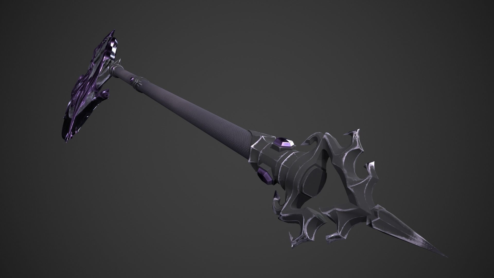 Fantasy Axe Low-poly 3D model_6